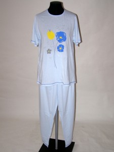 Pyžamo dámské s krátkým rukávem Prako modré
