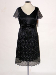 Společenské šaty s mašlí 1009 Andrea Martiny černé 40