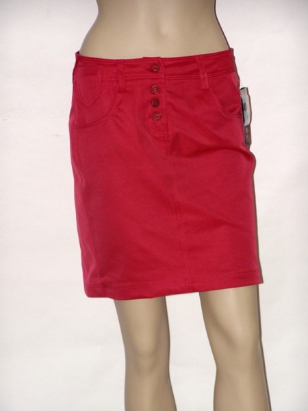 Červená, černá úzká krátká sukně 3212 Andrea Martiny 36, 38, 40, 42