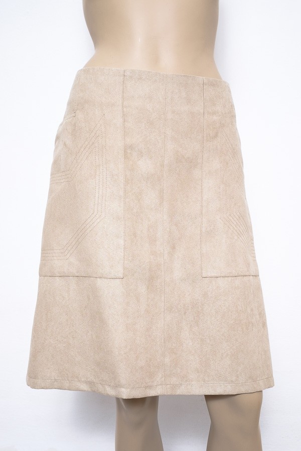 Béžová sukně áčkového střihu s podšívkou 1416 Andrea Martiny 40, 42