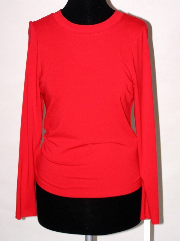 Dámské elegantní červené tričko s dlouhým rukávem 6408 Andrea Martiny