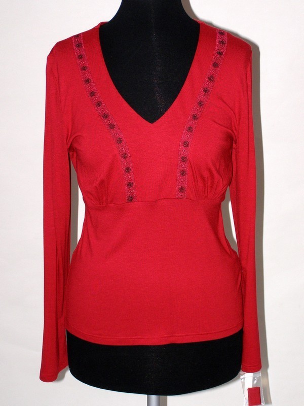 Dámské elegantní červené tričko 10406 Andrea Martiny 42, 46