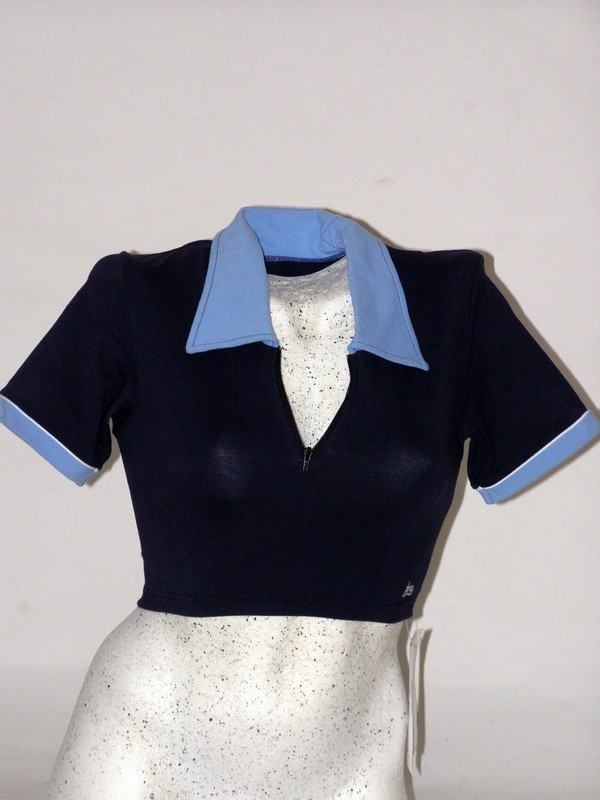 Sportovní bavlněné elastické tričko modré Trico line S, M
