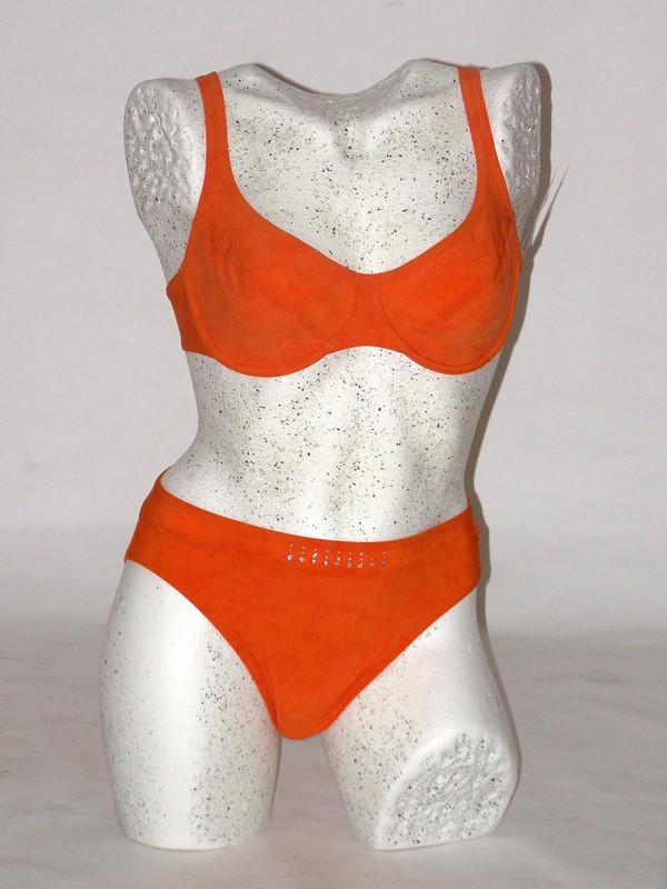 Dámské dvoudílné plavky s kosticí oranžové 8644 Timo košíčky B, C, D, E, F, G