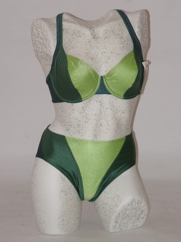 Dámské dvoudílné plavky s kosticí zelené 8618 Timo 75 D, 80 B