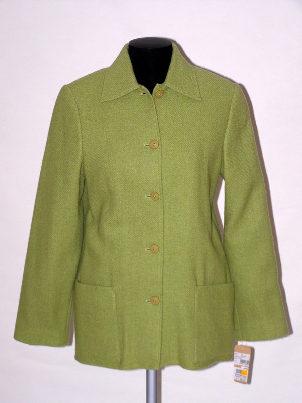 Dámský propínací zelený kabátek 129602 Izabela 38