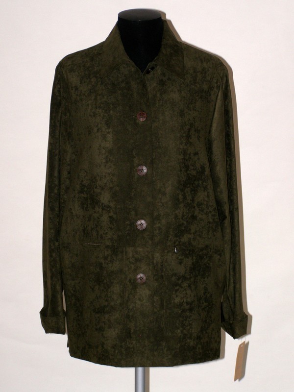 Dámský kabátek bez podšívky zelený 127000 Izabela 44