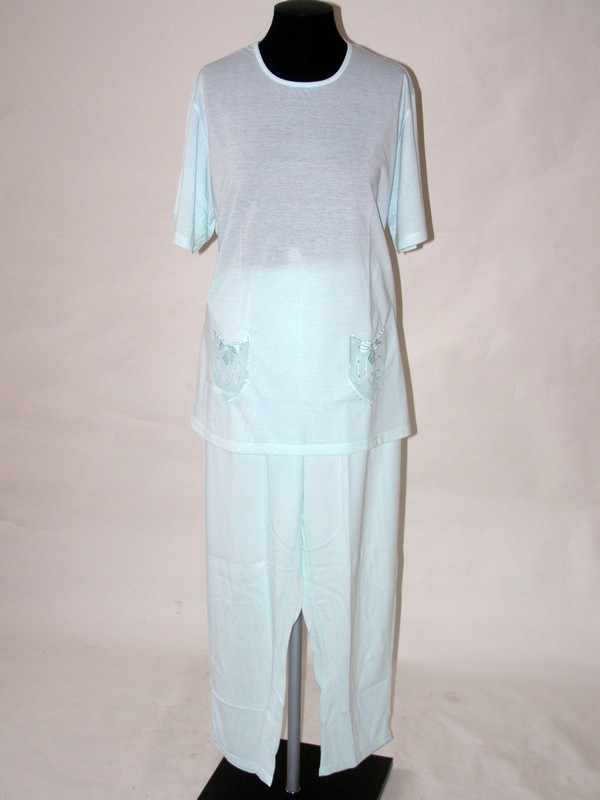 Dámské pyžamo s krátkým rukávem a dlouhé kalhoty