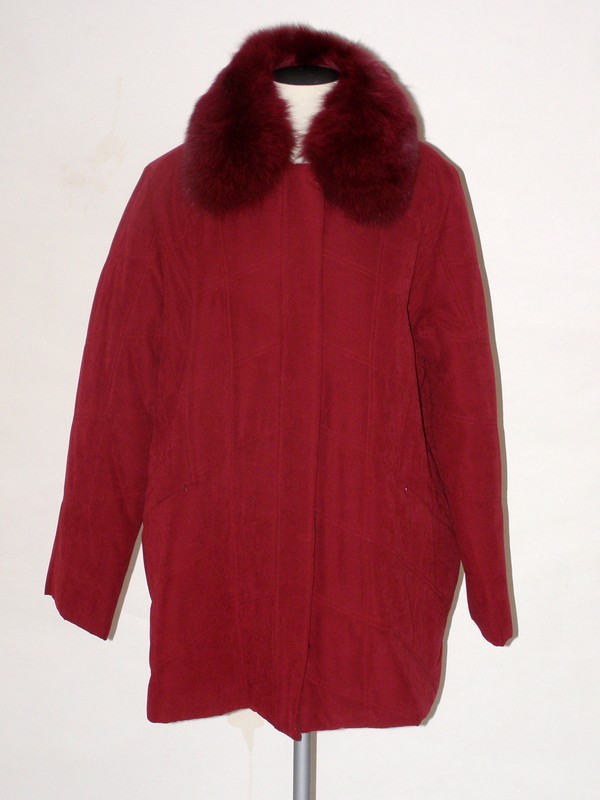 Zimní dámská delší bunda s kožešinovým límcem 1235 Veltex 48