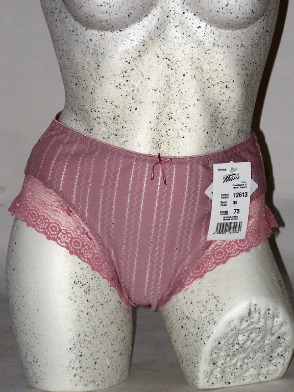 Krajkové elastické kalhotky do pasu růžové 12613 Timo