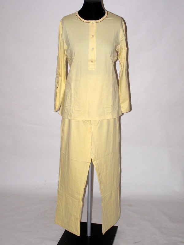 Bavlněné dámské pyžamo s dlouhým rukávem 9608 Barley L