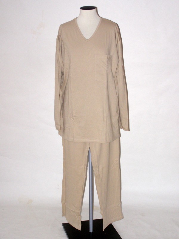 Bavlněné pánské pyžamo s dlouhým rukávem 700 Prako L, XXL