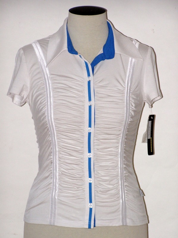 Dámské bílé elegantní tričko s krátkým rukávem 1411 Andrea Martiny 38