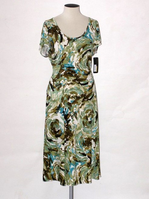 Dámské letní šaty s krátkým rukávem Andrea Martiny 6811 zelené 48