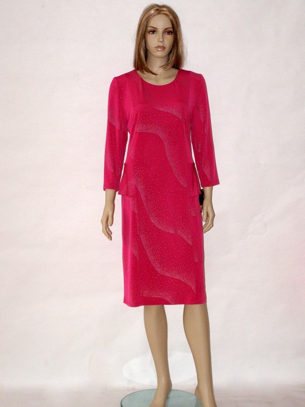 Růžové společenské krátké šaty 0813 Andrea Martiny 42