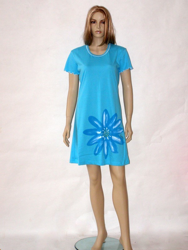 Bavlněná modrá tyrkysová noční košile 38231 Timo M