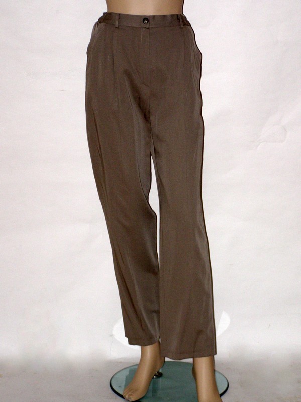 Béžové letní klasické kalhoty do pasu 8051 Izabela 38