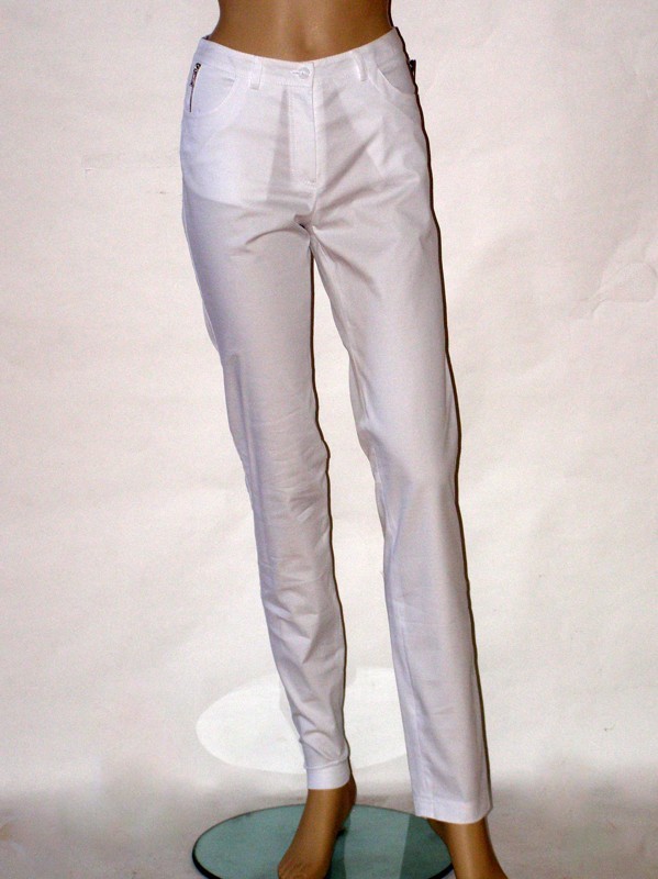 Bílé úzké moderní kalhoty 1613 Andrea Martiny 36, 40