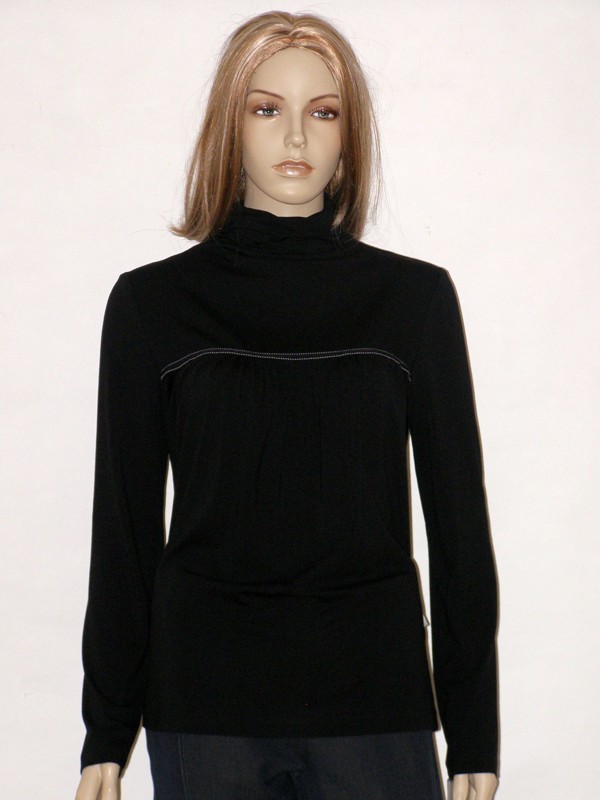 Černé elegantní tričko se stojáčkem 7713 Andrea Martiny 40, 42