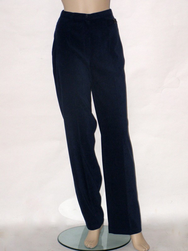 Modré klasické kalhoty do pasu 9254 Izabela 38