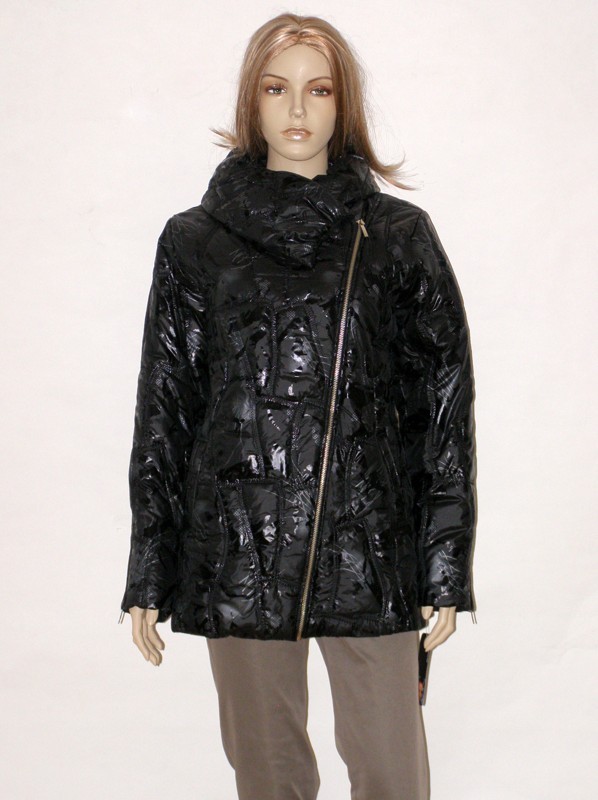 Černá elegantní zimní bunda 0414 Andrea Martiny 44