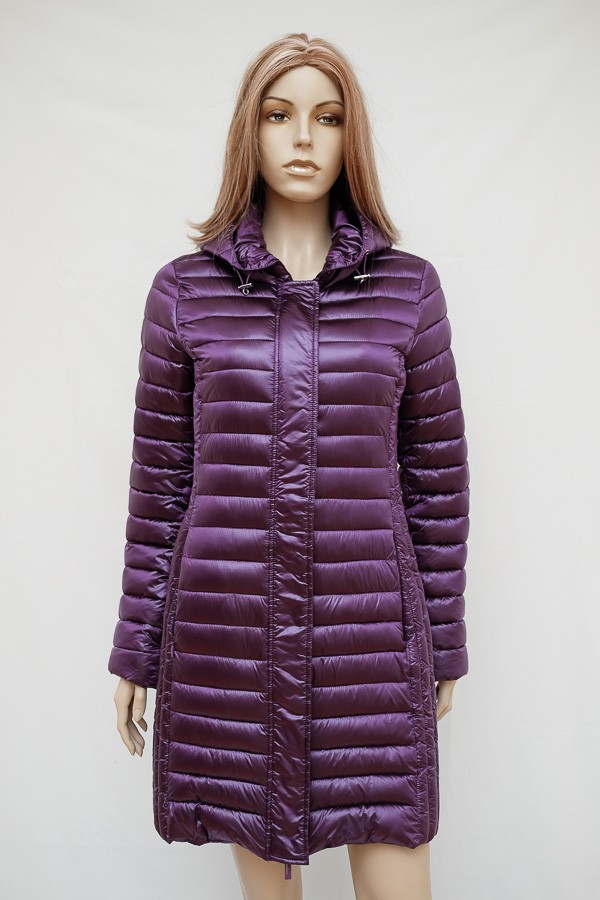 Fialový zimní prošívaný kabát 3104 Veltex 38