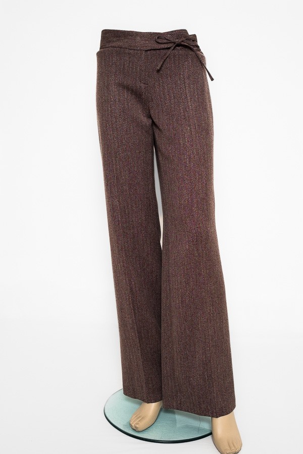 Hnědé kalhoty s širšími nohavicemi 3606 Andrea Martiny 36, 38