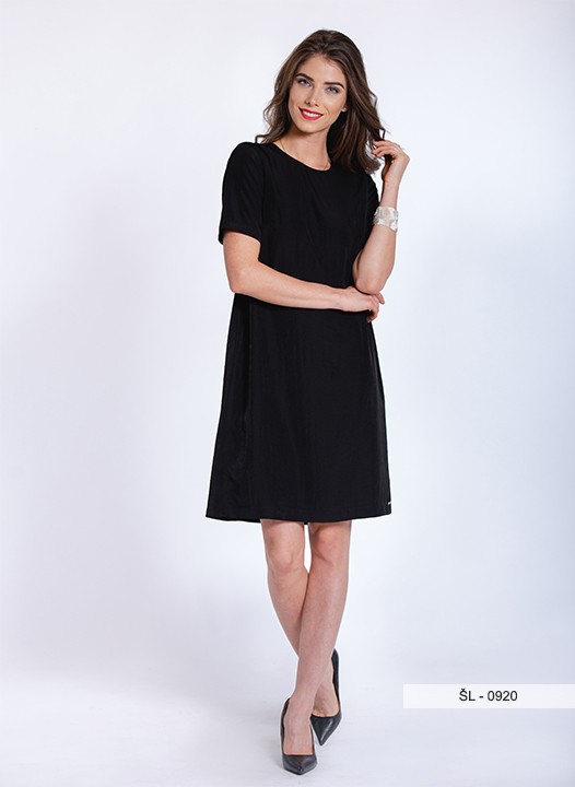 Černé šaty s krátkým rukávem 0920 Andrea Martiny 44